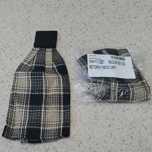 Plaid Black and Tan Towels
